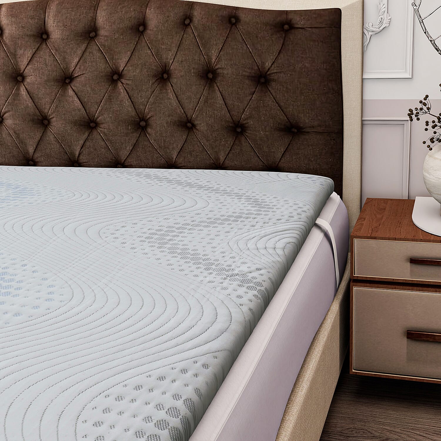 Bamboo Cooling Memory Foam Mattress Topper (Size Double) Bamboo Cooling Memory Foam Mattress Topper (Size Double)
