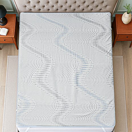 Bamboo Memory Foam Cooling Mattress Topper (Size Super King) - White