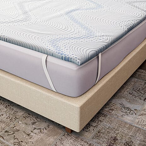 Bamboo Memory Foam Cooling Mattress Topper (Size Super King) - White