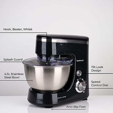 Multifunctional Electric Stand Mixer with 3 Attachments (Power 800W) - Black