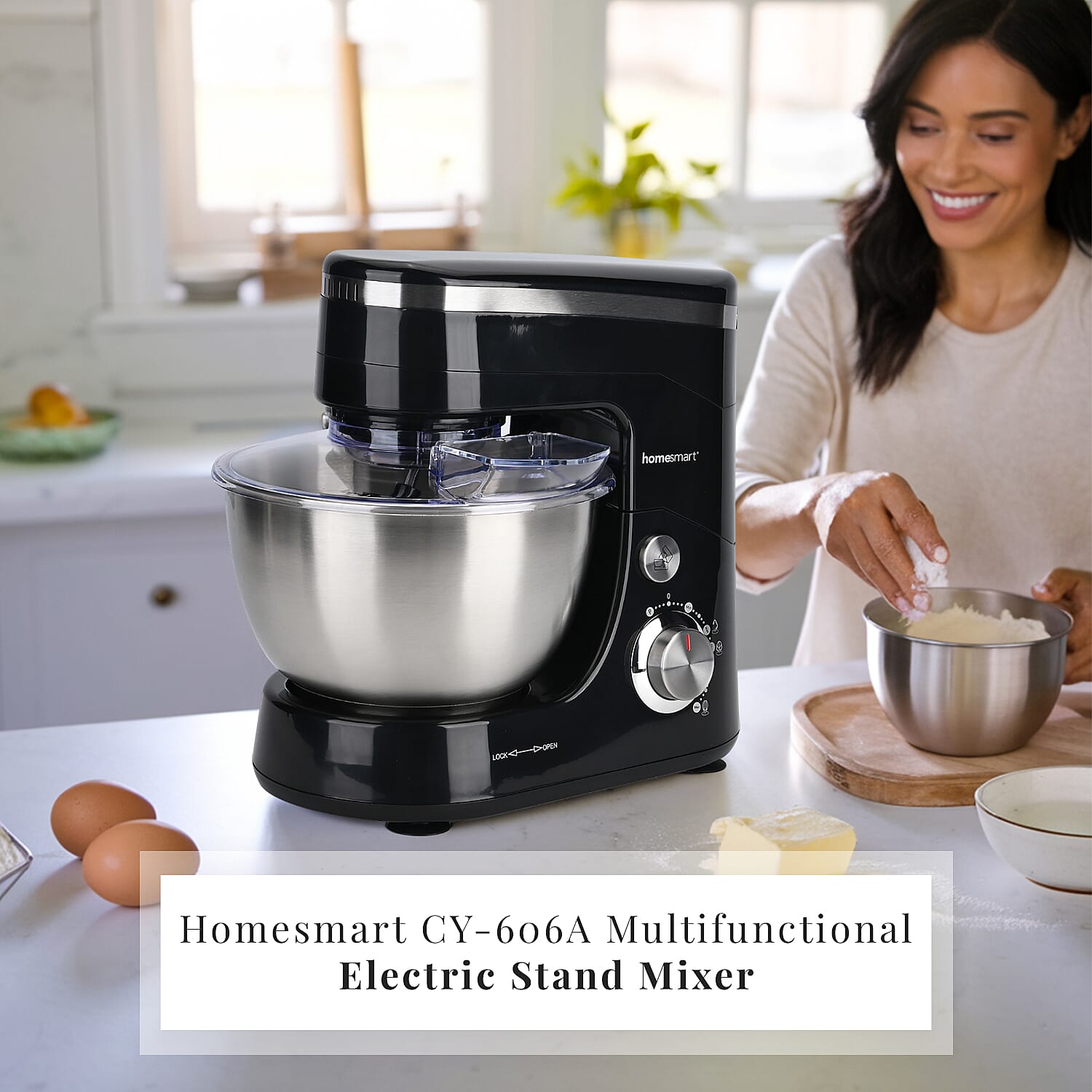 Multifunctional Electric Stand Mixer with 3 Attachments (Power 800W) - Black Multifunctional Electric Stand Mixer with 3 Attachments (Power 800W) - Black