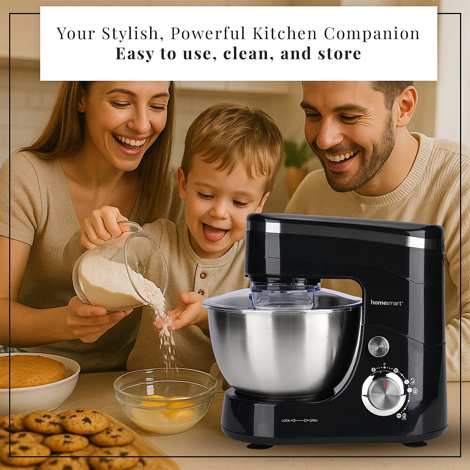 Multifunctional Electric Stand Mixer with 3 Attachments (Power 800W) - Black Multifunctional Electric Stand Mixer with 3 Attachments (Power 800W) - Black