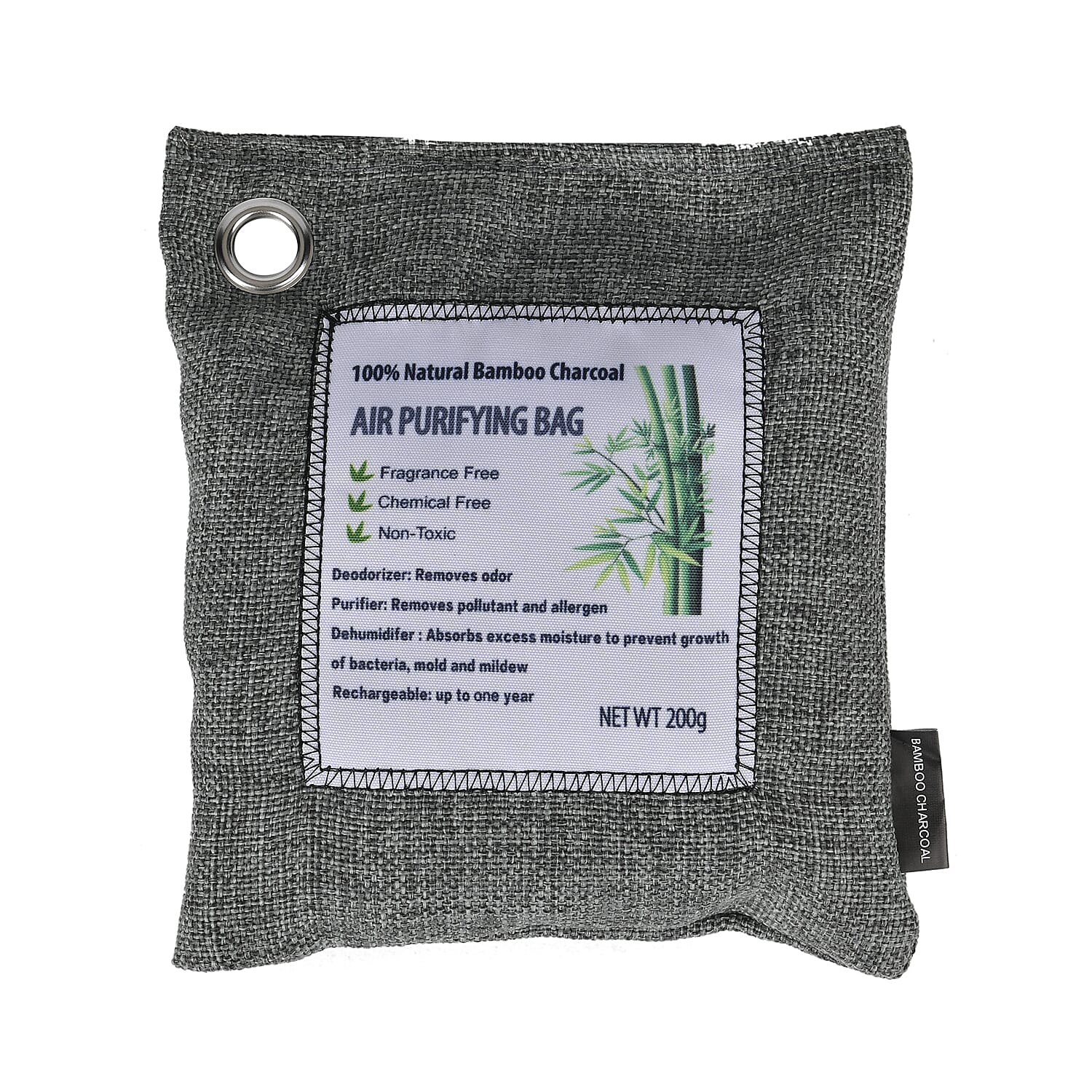 Set of 5 - Bamboo Charcoal Air Purifier Bags (200gx5) - Grey