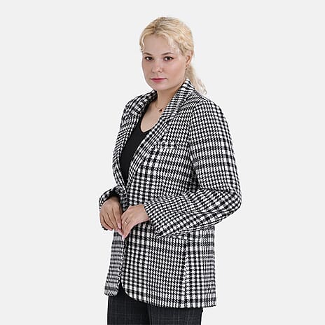 La Marey Houndstooth Blazer (Size S) - Black