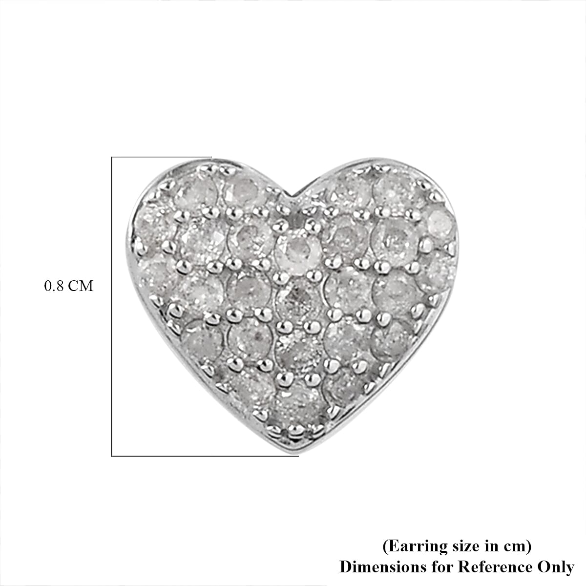 9K White Gold SGL Certfied Natural Diamond (I3- G-H) Heart Earrings (with Push Back) 0.48 Ct.