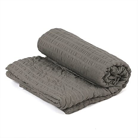 Luxurious Seersucker Quilted Comforter (Size 228X240 Cm) - Grey