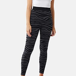 Zebra Pattern Fleece Lind Leggings 