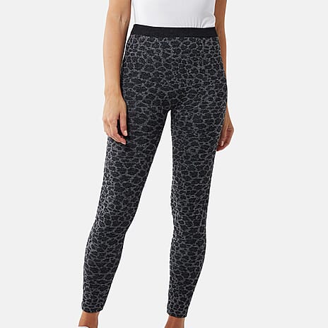 Polyester Leopard Bottom and Legging (Size 8 to 10) - Black