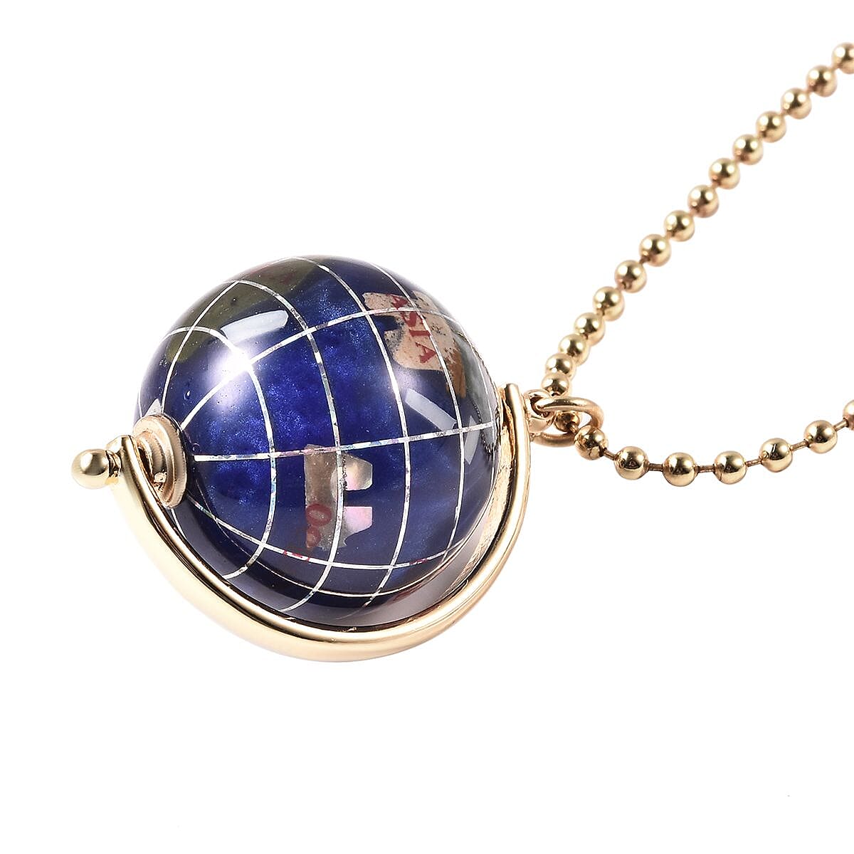  Close Out Deal- Gemstone Globe pendant with 30 Inch Bead Necklace