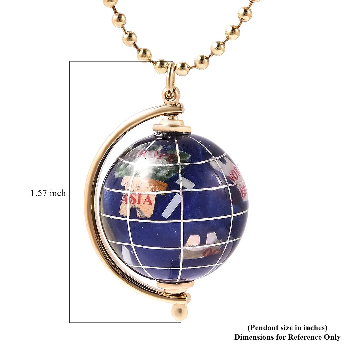  Close Out Deal- Gemstone Globe pendant with 30 Inch Bead Necklace