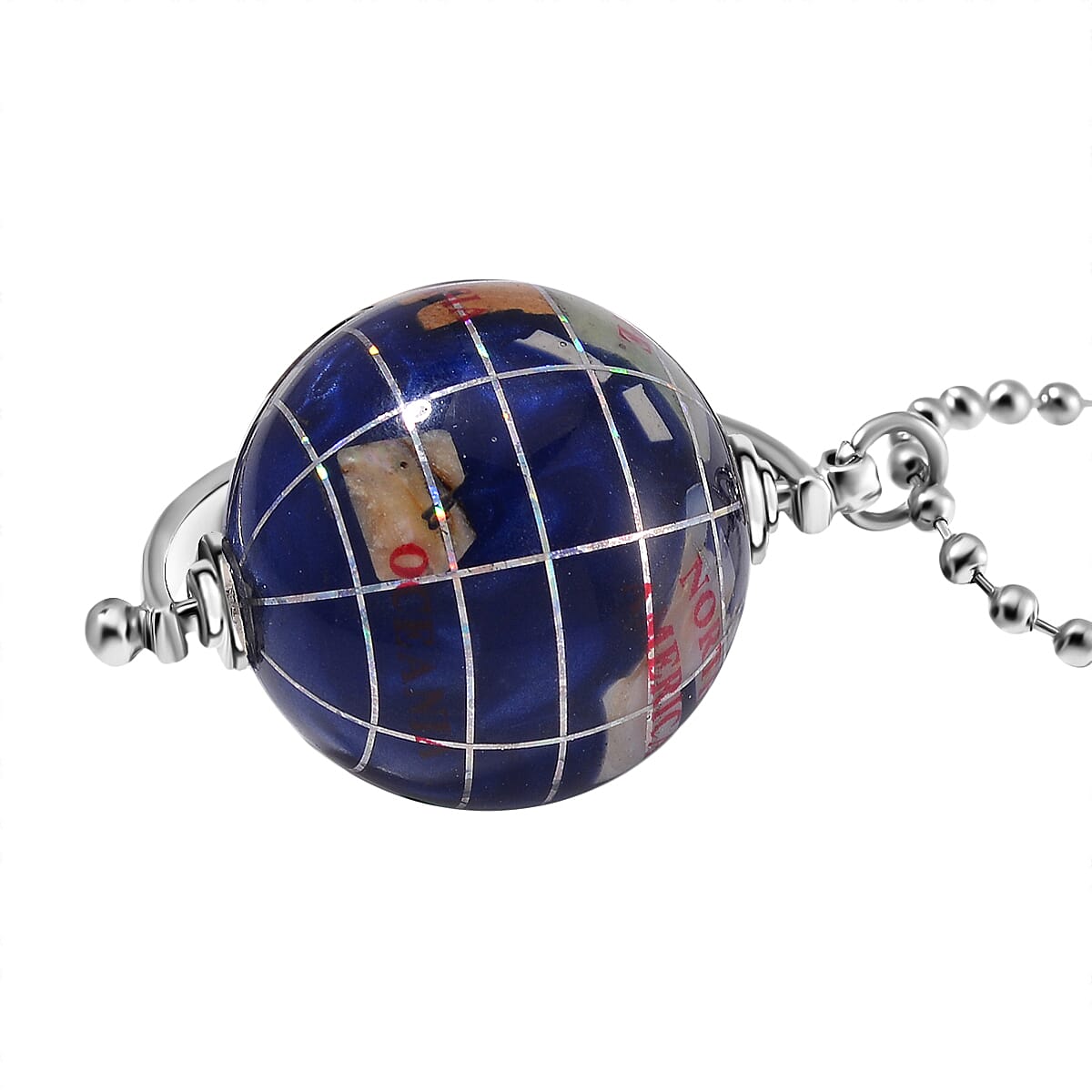 Close Out Deal- Gemstone Globe pendant with 30 Inch Bead Necklace