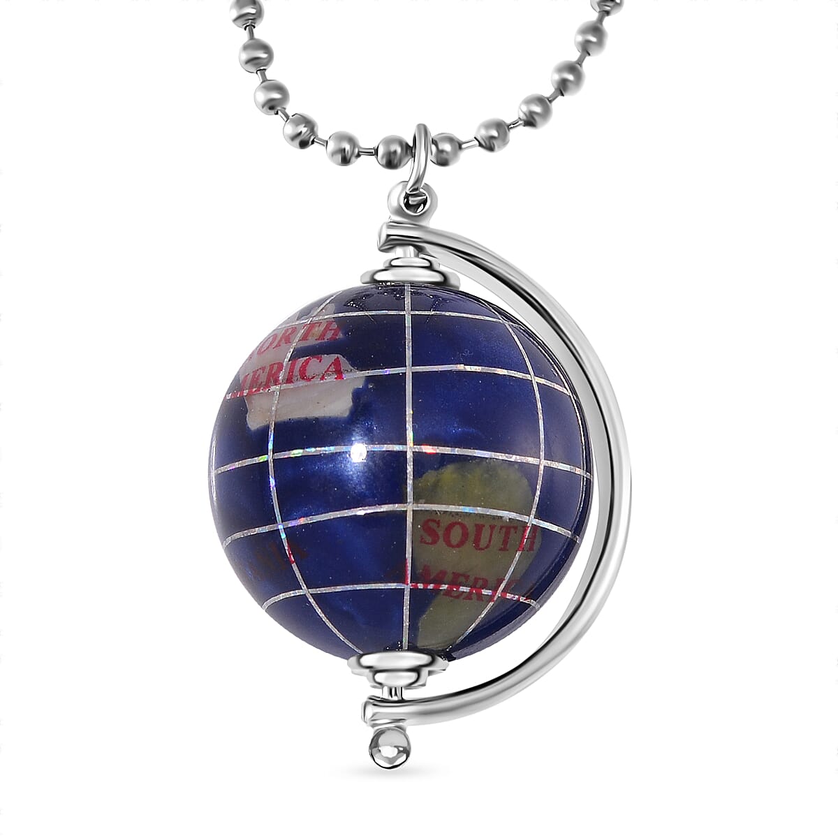 Close Out Deal- Gemstone Globe pendant with 30 Inch Bead Necklace