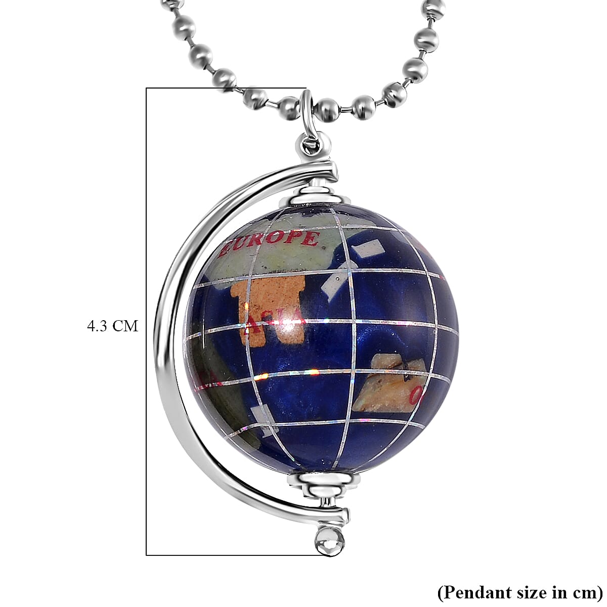 Close Out Deal- Gemstone Globe pendant with 30 Inch Bead Necklace