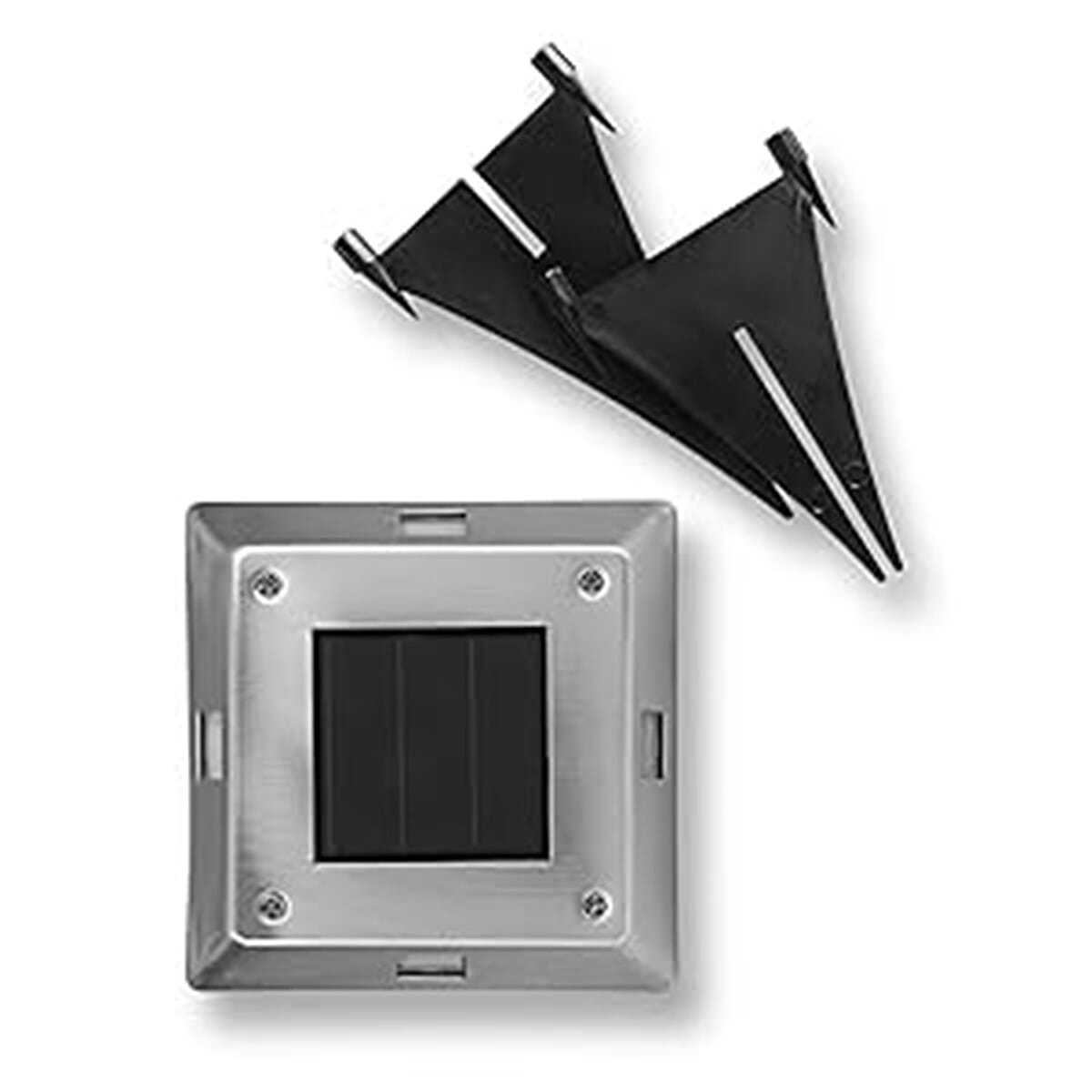 Maxxmee Solar Light Solar Lamp Set of 4 Stainless Steel IP44 Square - Black