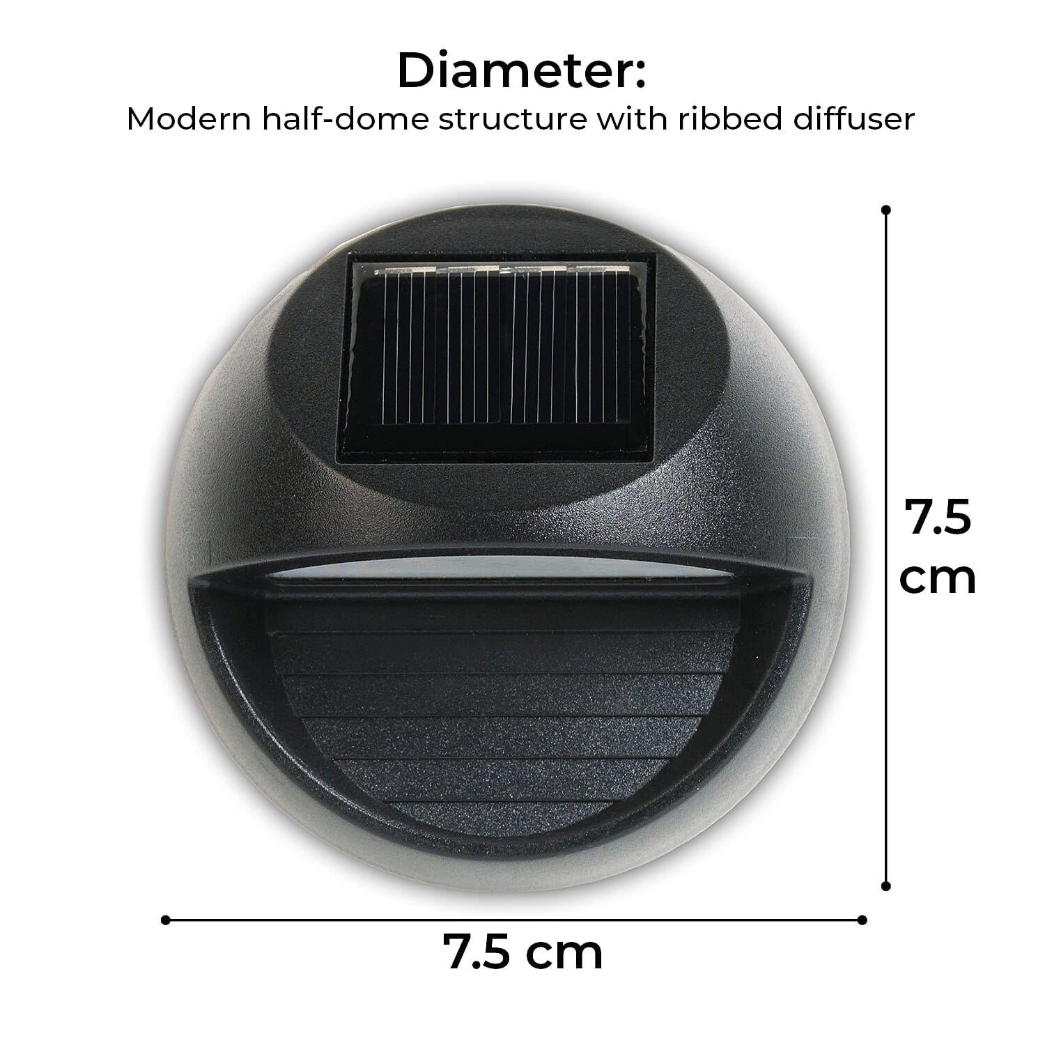 Maxxmee Solar Fence Lights Solar Lamp Set of 4  Round - Black