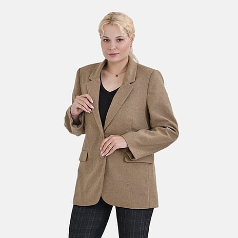 La Marey Solid Suit Blazer (Size 12 to 14) - Brown