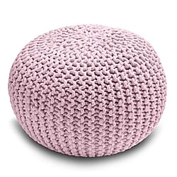 Knitted Foot Stool&nbsp; Pouffe - Yellow