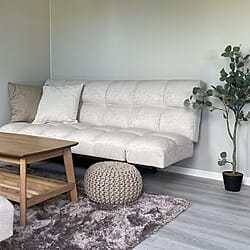 Knitted Foot Stool&nbsp; Pouffe - Yellow