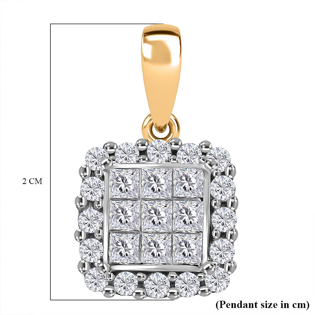 9K Yellow Gold I1 White Diamond I1 Pendant 1.00 ct, Gold Wt. 1.8 Gms 1.000 Ct. 9K Yellow Gold I1 White Diamond I1 Pendant 1.00 ct, Gold Wt. 1.8 Gms 1.000 Ct.