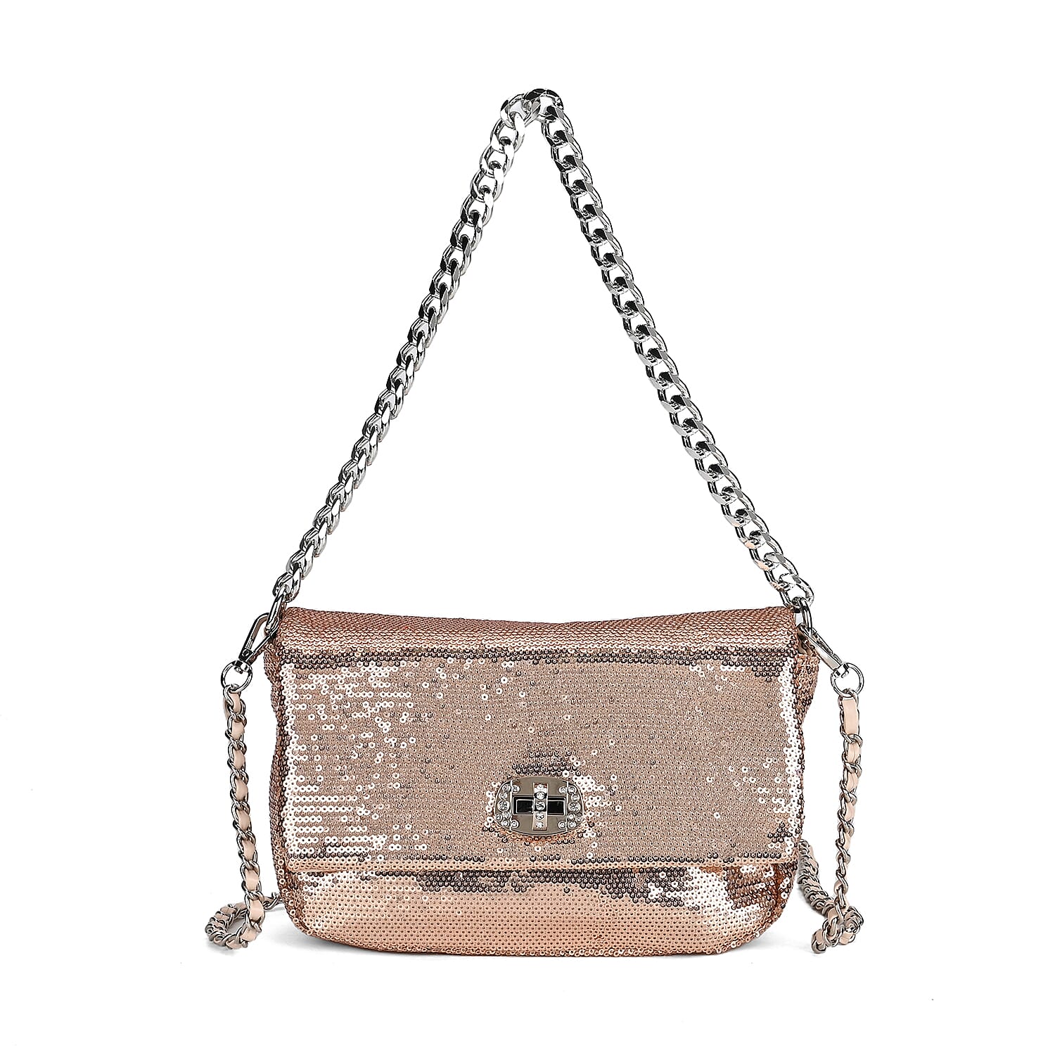 Leatherette-Sequin-Crossbody-Bag-with-2-Metal-Chain-Champagne