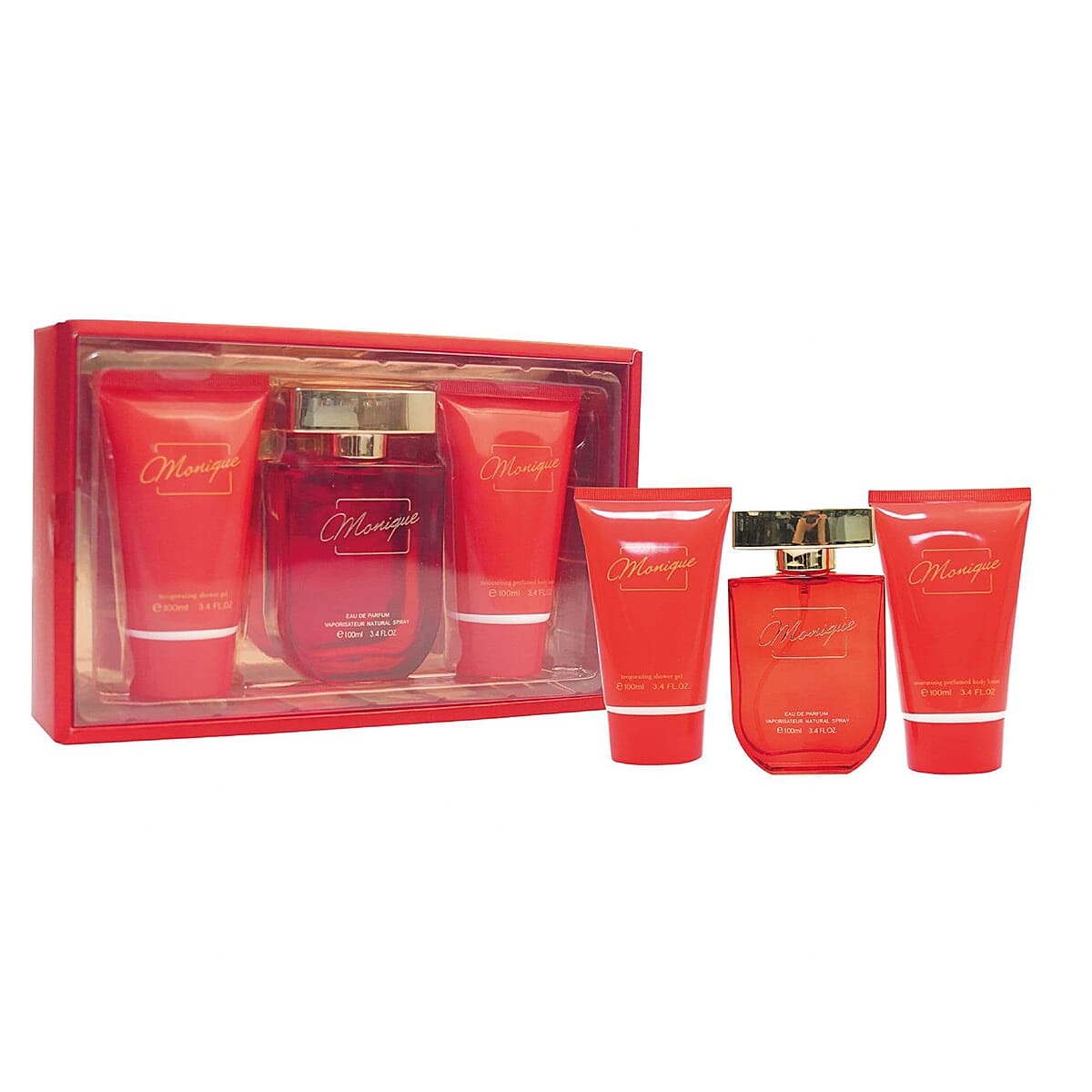 The Monique Pour Femme 3 Piece Gift Set (Inc. 100ml EDP, 100ml Shower Gel - 100ml Body Lotion)