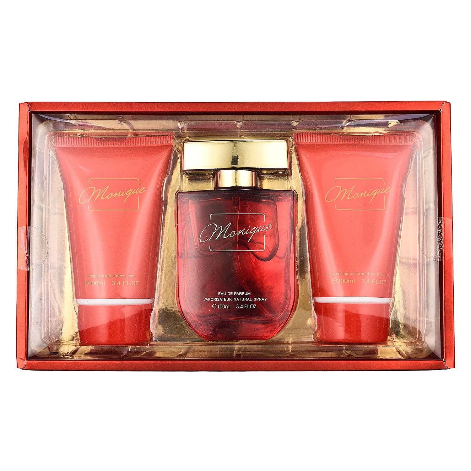 The Monique Pour Femme 3 Piece Gift Set (Inc. 100ml EDP, 100ml Shower Gel - 100ml Body Lotion)