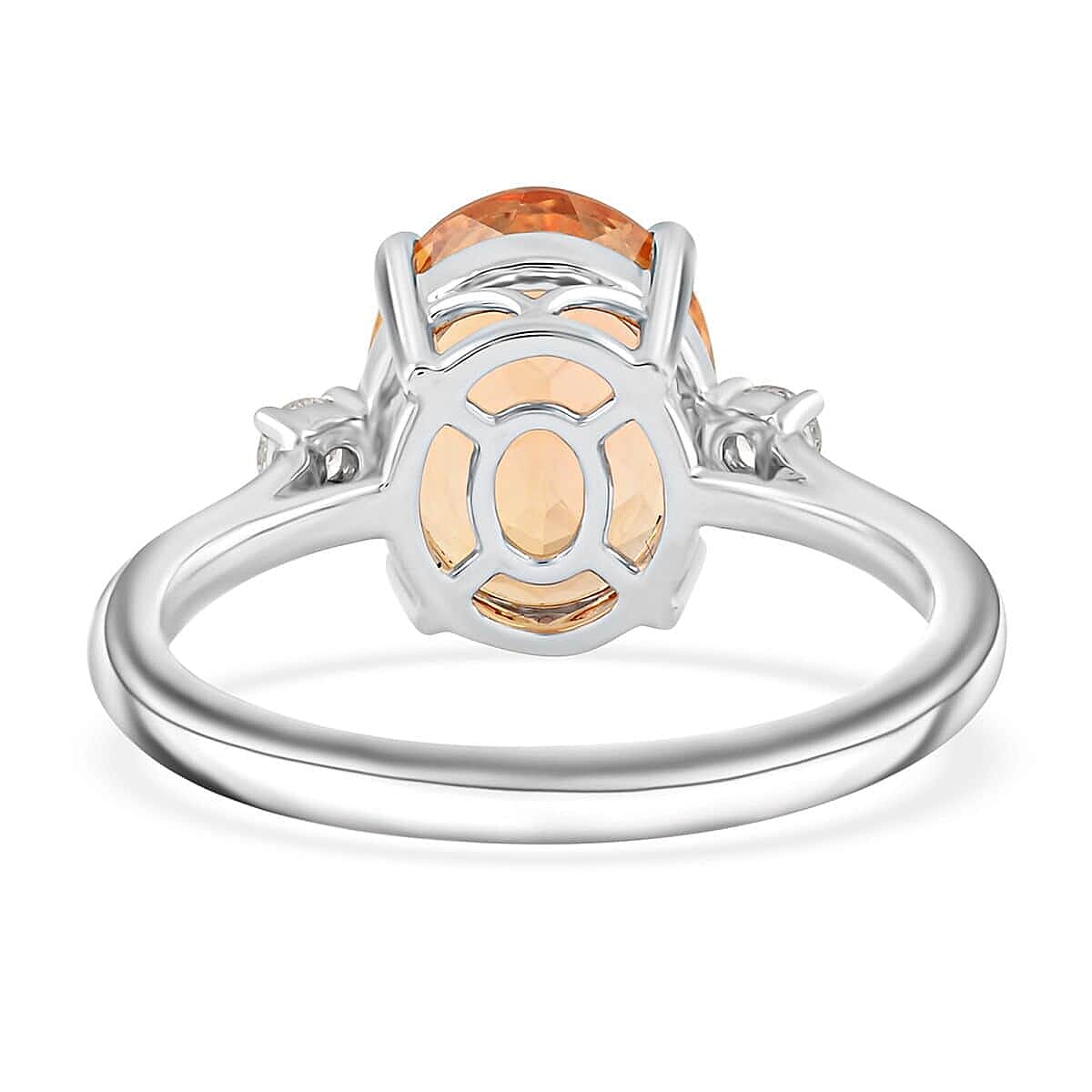 950 Platinum  AAAA  Imperial Topaz   White Diamond  VS Ring 5.70 ct,  Platinum Wt. 6.23 Gms  5.700  Ct.