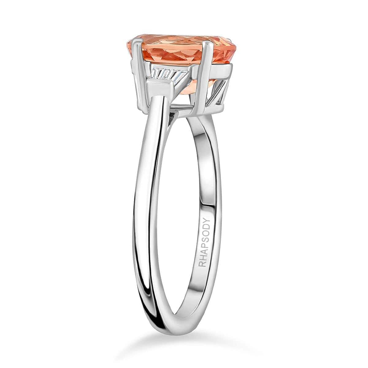 950 Platinum  AAAA  Imperial Topaz   White Diamond  VS Ring 3.30 ct,  Platinum Wt. 5.21 Gms  3.300  Ct.