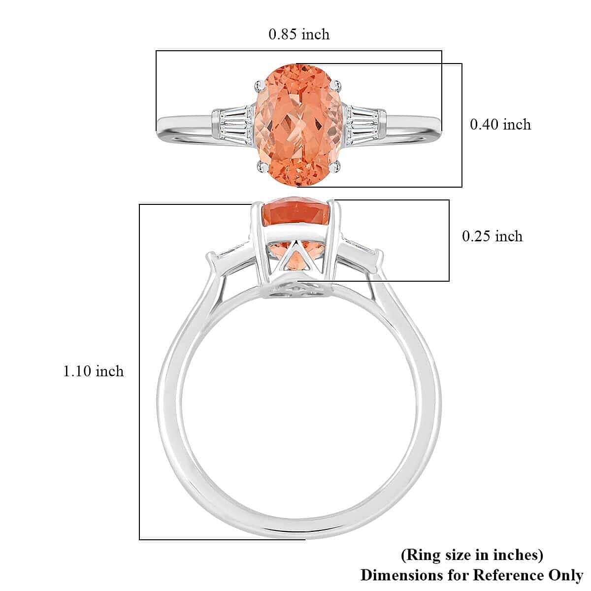 950 Platinum  AAAA  Imperial Topaz   White Diamond  VS Ring 3.30 ct,  Platinum Wt. 5.21 Gms  3.300  Ct.