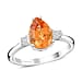 950 Platinum  AAAA  Imperial Topaz   White Diamond  VS Ring 3.50 ct,  Platinum Wt. 5.84 Gms  3.500  Ct.