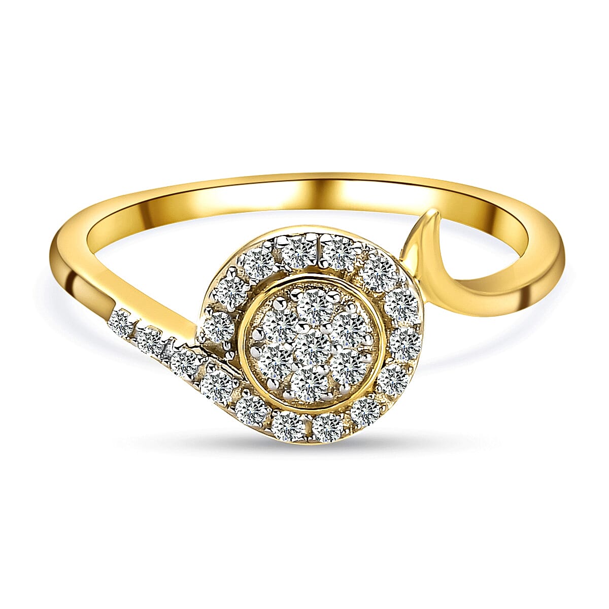RACHEL GALLEY Embrace Collection - 9K Yellow Gold SGL Certified Diamond (I1-G-H) Ring 0.20 Ct