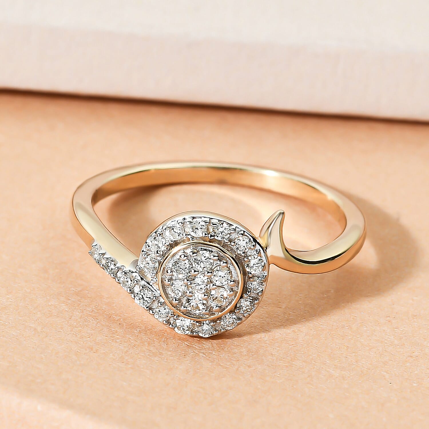 RACHEL GALLEY Embrace Collection - 9K Yellow Gold SGL Certified Diamond (I1-G-H) Ring 0.20 Ct