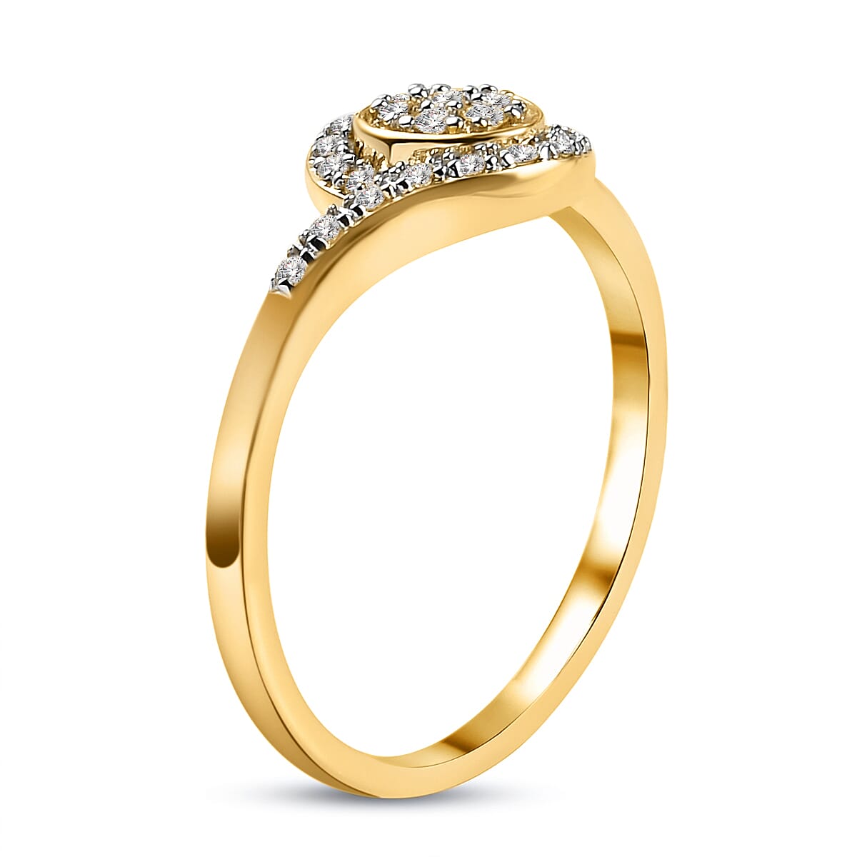 RACHEL GALLEY Embrace Collection - 9K Yellow Gold SGL Certified Diamond (I1-G-H) Ring 0.20 Ct