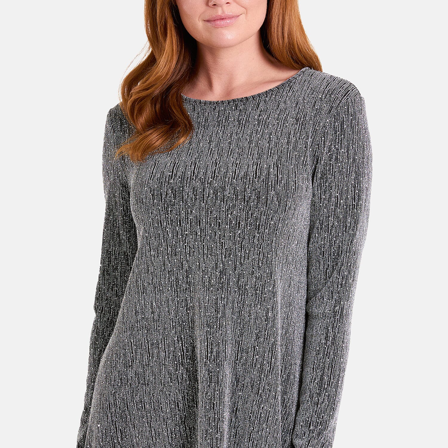 Nova of London Lurex Diamante Swing Dress (Size 16 to 18) - Silver