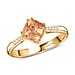 10K Yellow Gold  AAA   Imperial Topaz ,  White Diamond  I2 Ring 2.00 ct,  Gold Wt. 3.38 Gms  2.000  Ct.