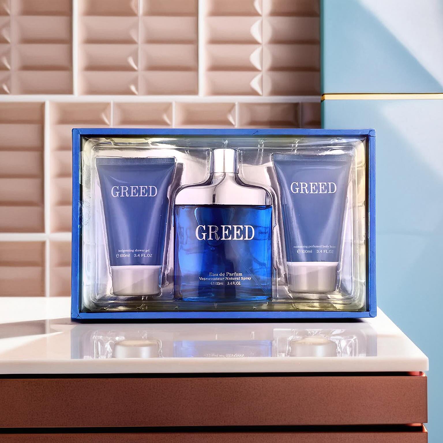 Greed Pour Homme 3 Piece Gift Set (Inc. 100ml EDP, 100ml Shower Gel & 100ml Body Lotion)