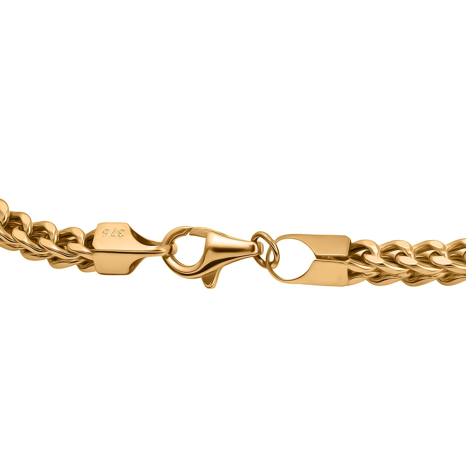 9K Yellow Gold Square Franco Bracelet (Size - 8.5), Gold Wt. 8.30 Gms