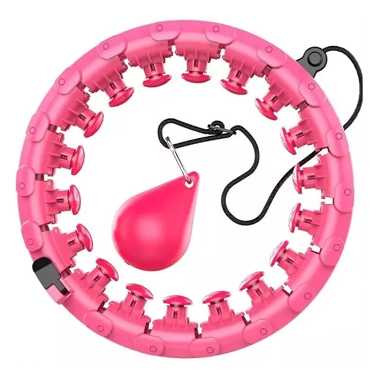 Weighted Smart Hula Ring Hoops with 360 Auto Rotation Massage - Pink