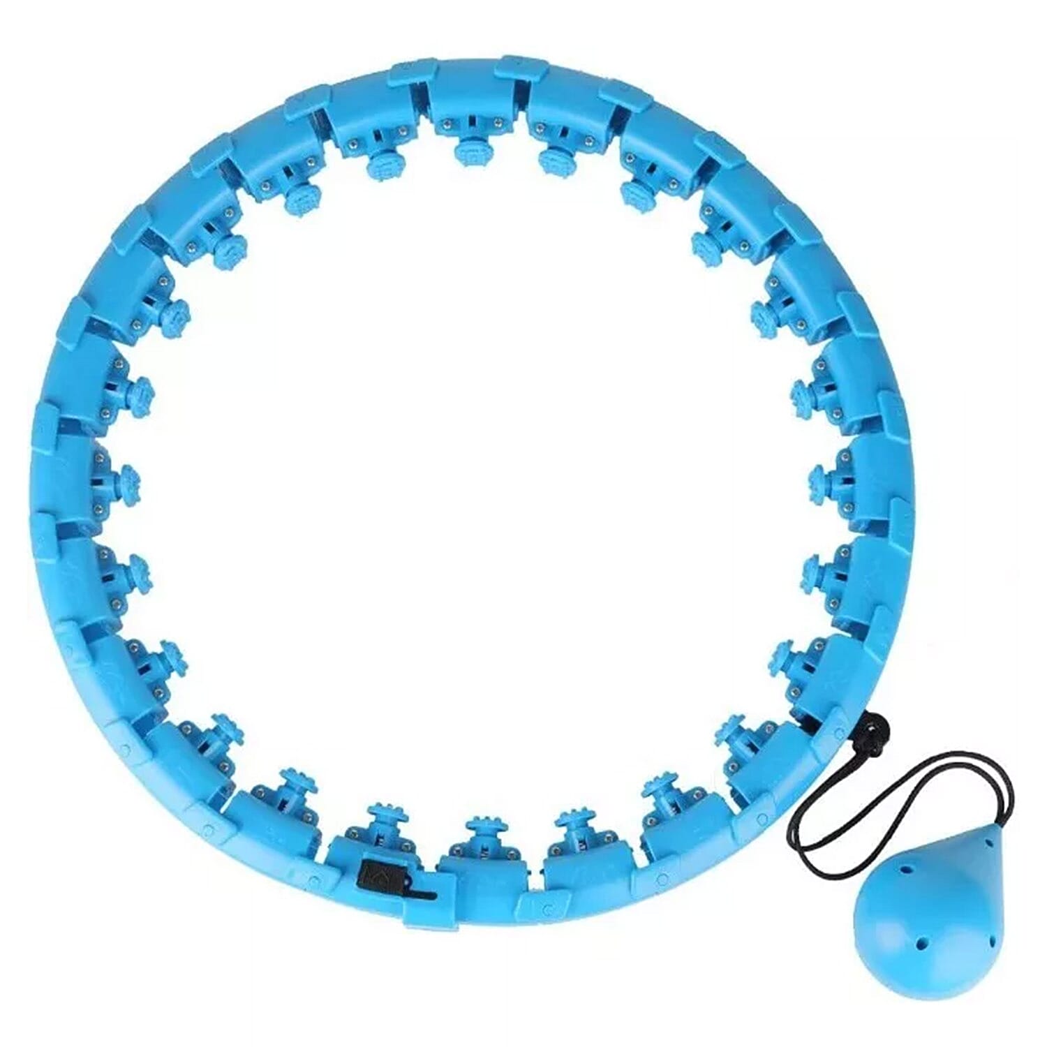 Adjustable Weighted Hula Hoop - Smooth 360 Rotation - Blue