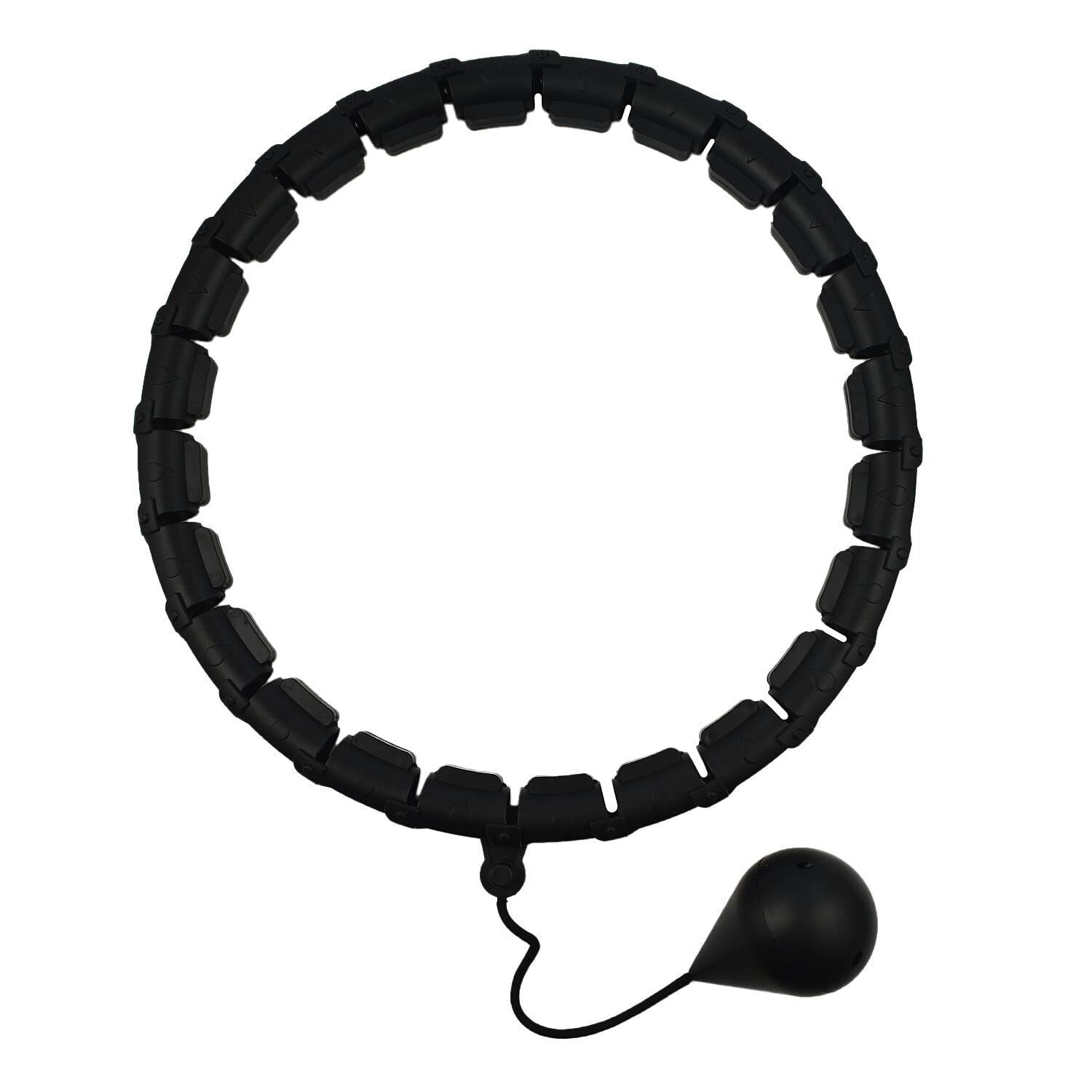 Weighted Hoola Hoop - 360 Rotation - Adjustable Size - Black
