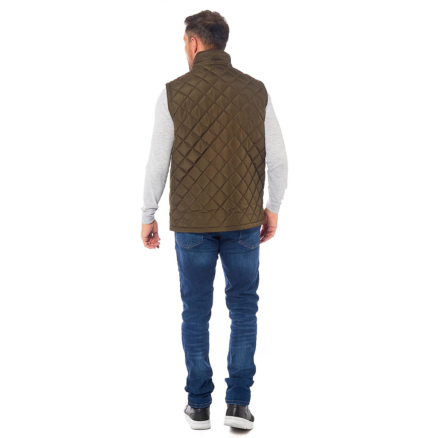 Mens Padded Gilet With Cordroy Binding On Inside Neck & Pockets