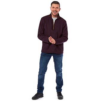 https://tjcuk.sirv.com/Products/78/4/7840760/Comfortable-Mens-Waffle-Knit-Quarter-Zip-Top-with-Pockets-Size-L-Wine_7840760.jpg?w=342&h=342