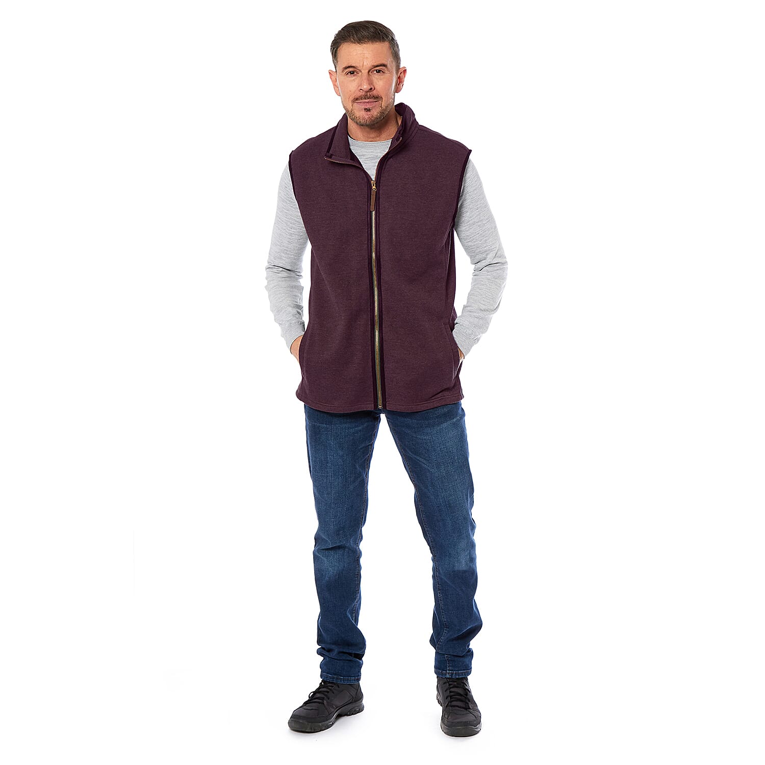 Charlotte-West-Polyester-Knitted-Gilet-Size-M-Wine