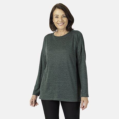 Closeout Deal- Marl Tunic (Size 10) - Green