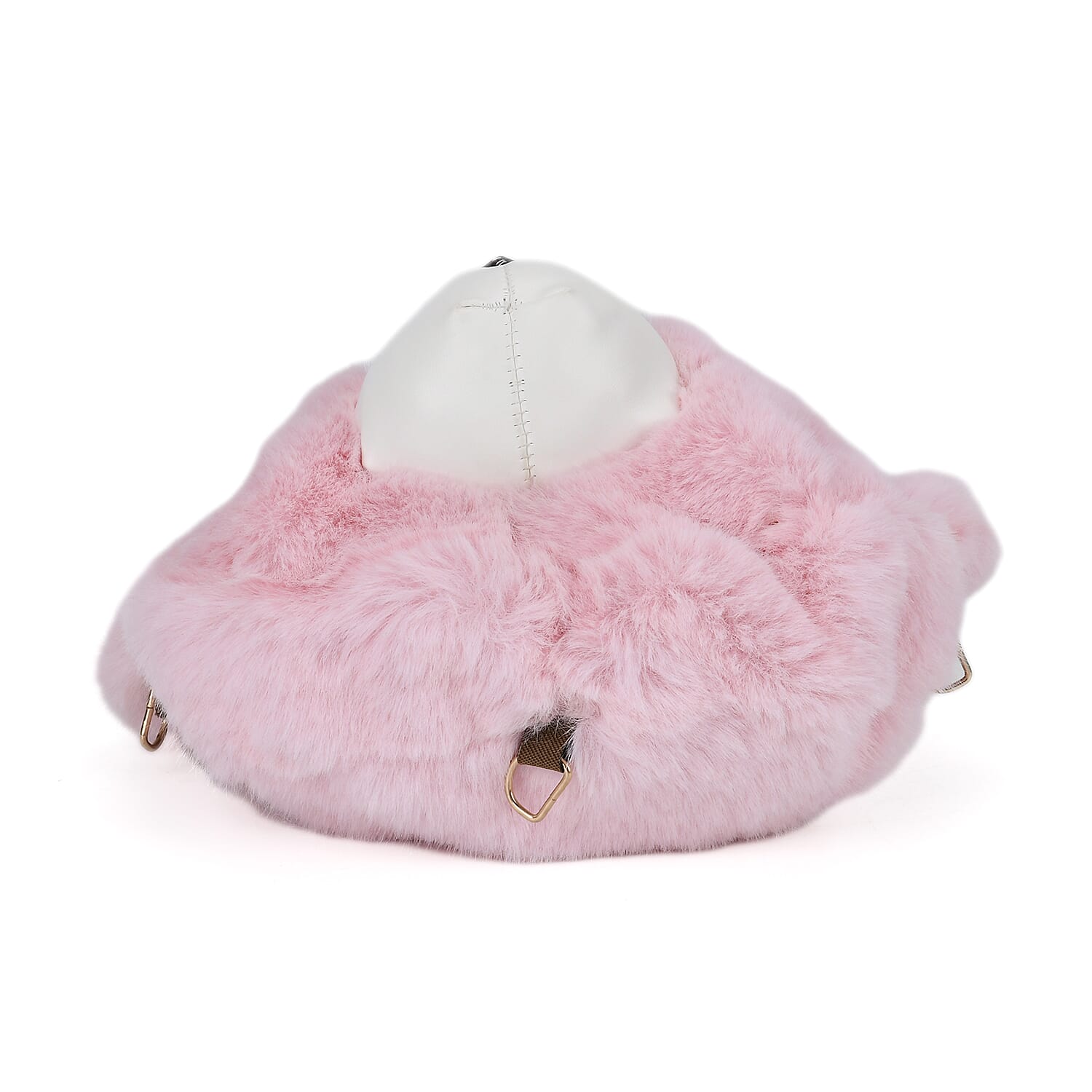 Cute Teddy Plush Crossbody Bag with Long Chain Strap