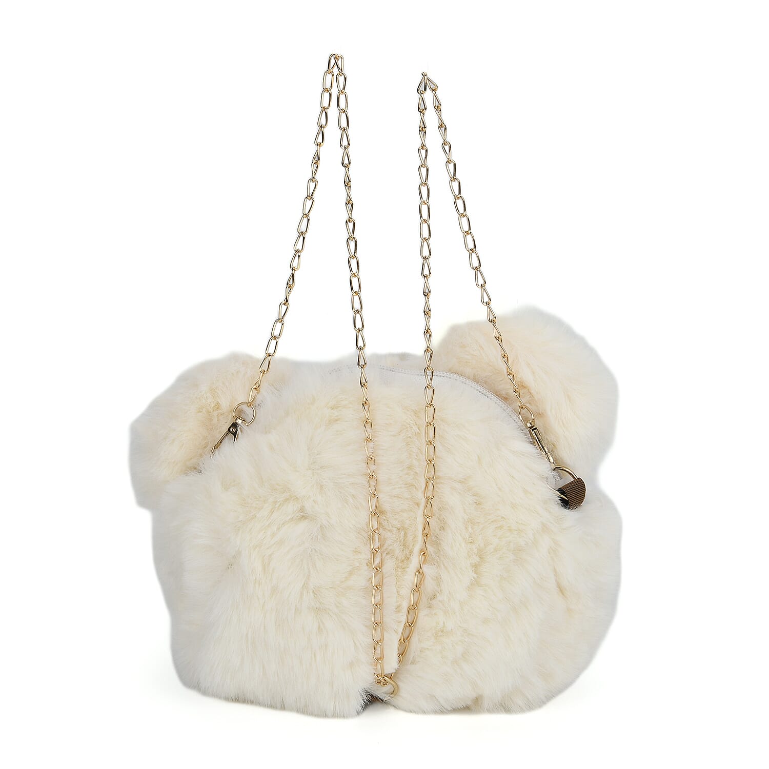 Cute Teddy Plush Crossbody Bag - White