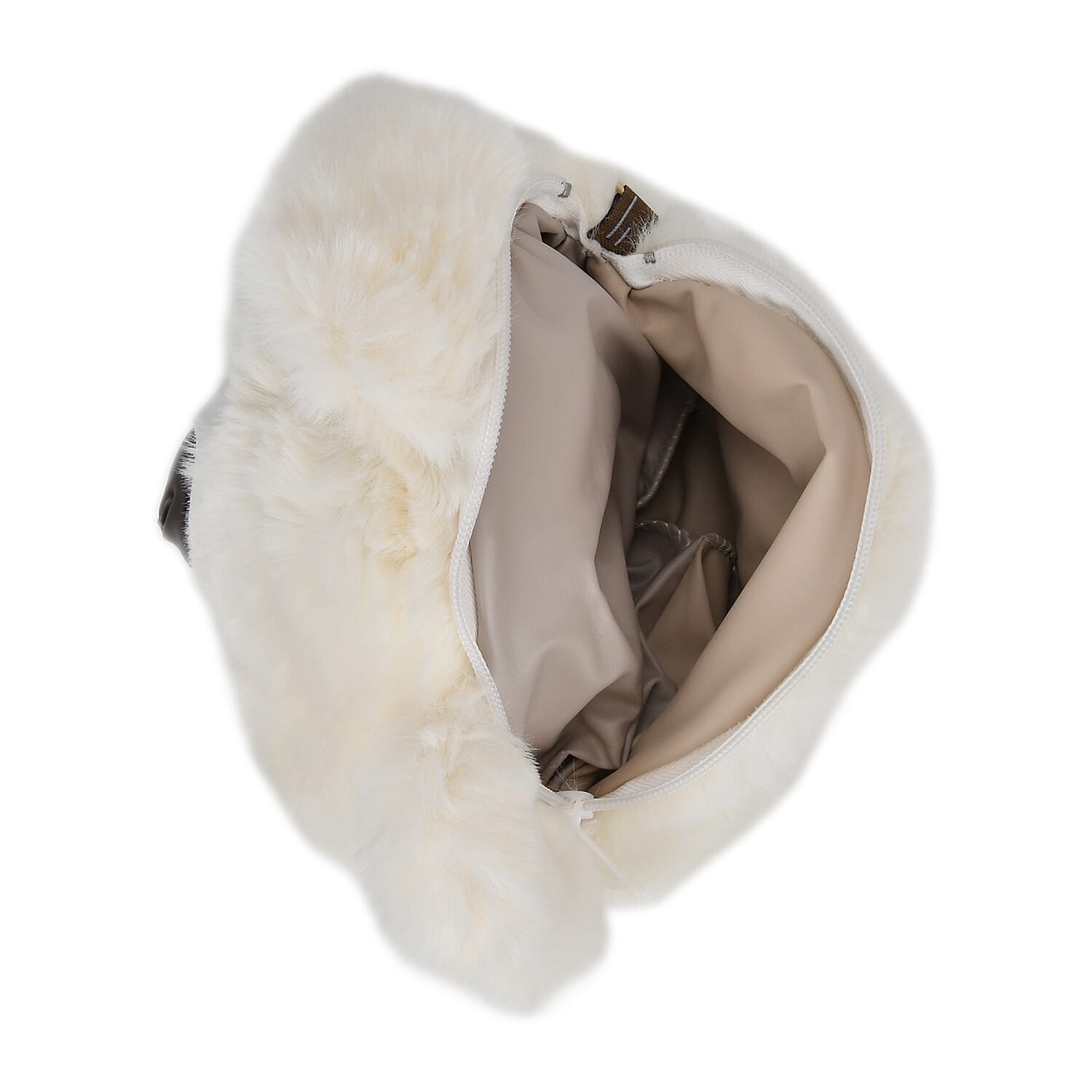 Cute Teddy Plush Crossbody Bag - White