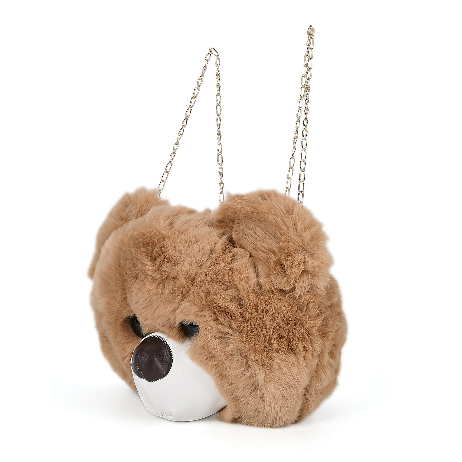 Cute Teddy Plush Crossbody Bag - Brown