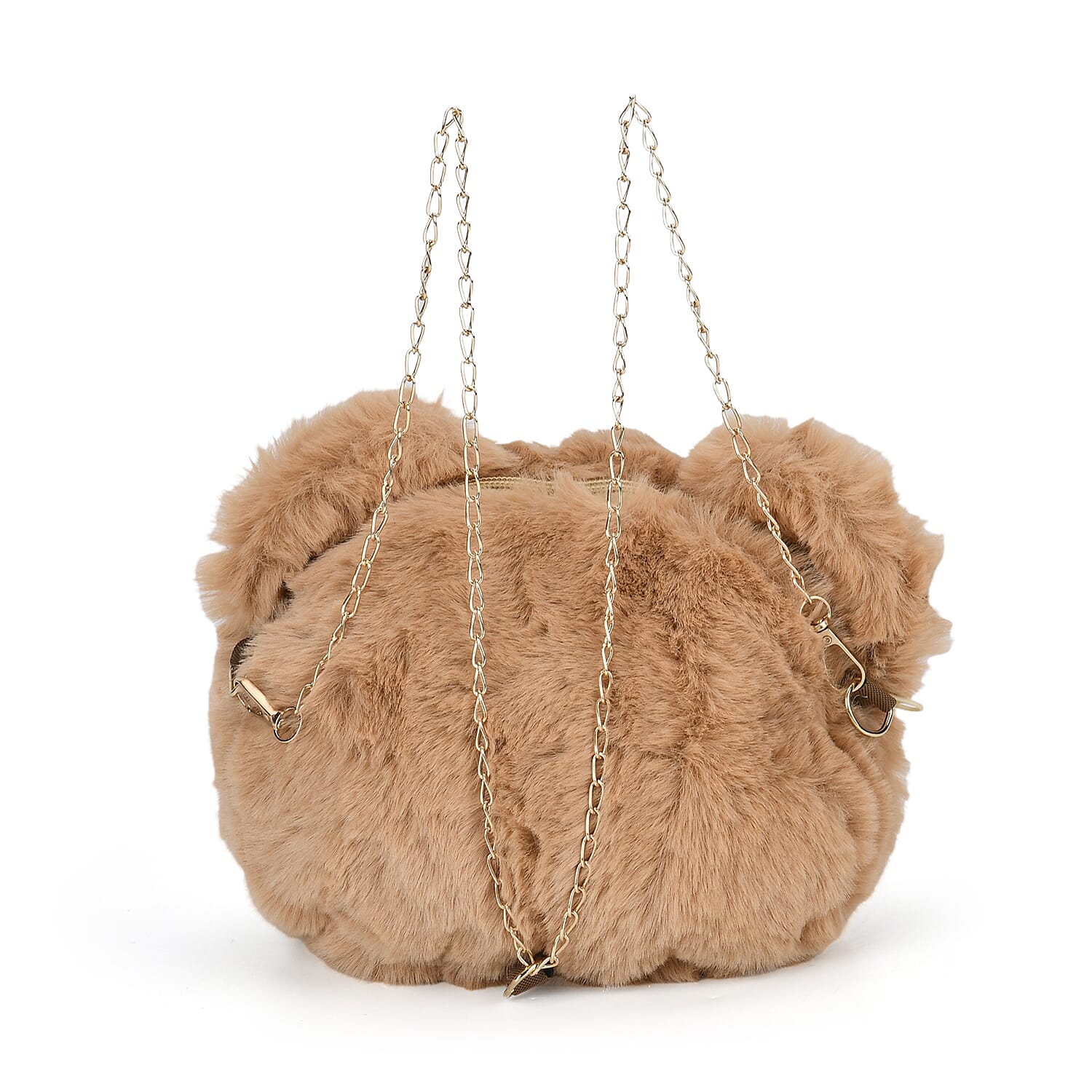 Cute Teddy Plush Crossbody Bag - Brown