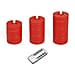 Set of 3 LED Candle with Remote (2AA Battery not inc.) - Red
